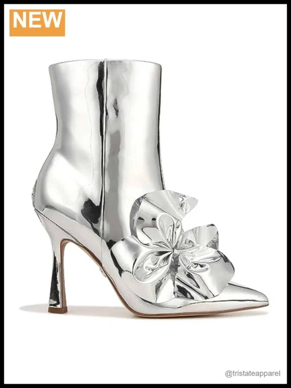 Sam Edelman Esmae Metallic Ankle Booties with Ruched Detail and 4-Inch Flare